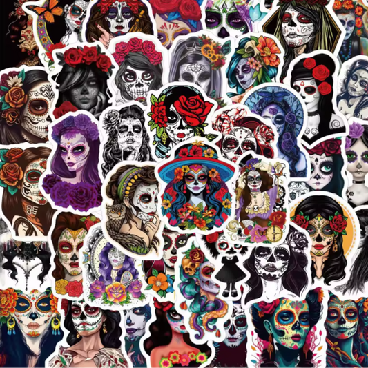 Dia De Muertos Tumbler Stickers (30pcs)