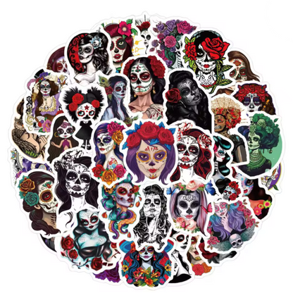 Dia De Muertos Tumbler Stickers (30pcs)